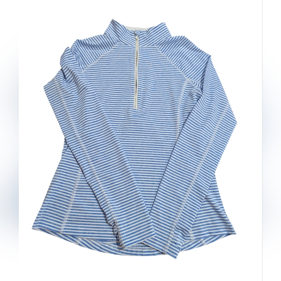Vineyard Vines Tops - Vineyard Vines Women's Aqua Blue White Stripe Performance 1/4 Zip Top XXS *NWOT